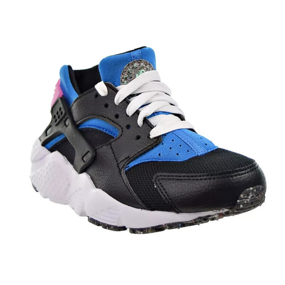 Nike Huarache Run (GS) Big Kids' Shoes Black Blue Pink DR0166-001 Size 4.5 Youth - Picture 2 of 9